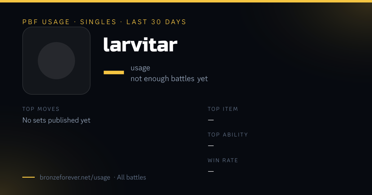 Larvitar — Singles Usage