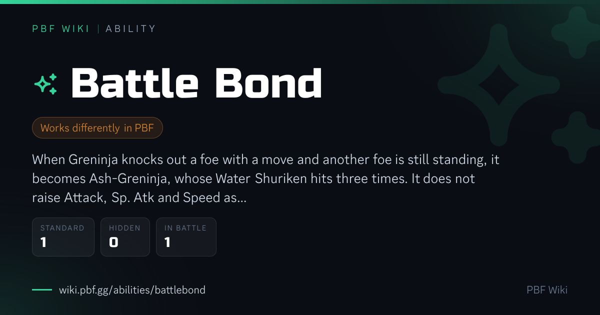 Battle Bond (ability) | PBF Wiki