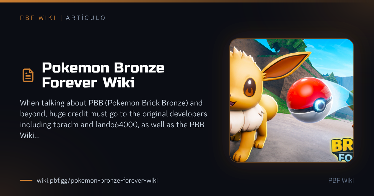 Pokemon Bronze Forever Wiki | PBF Wiki