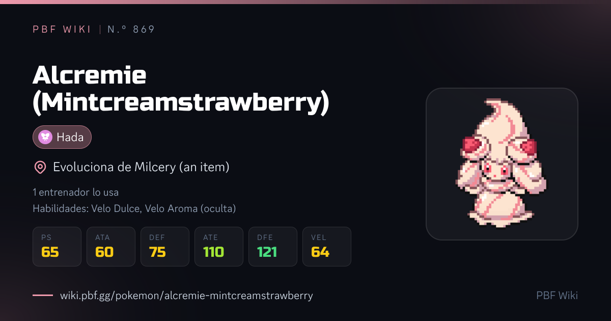 Alcremie (Mintcreamstrawberry) | PBF Wiki