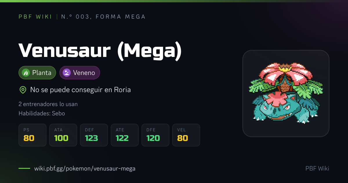 Venusaur (Mega) | PBF Wiki