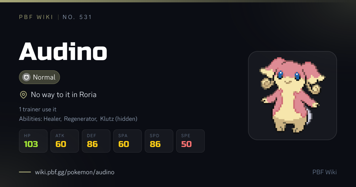 Audino — Where to find it | PBF