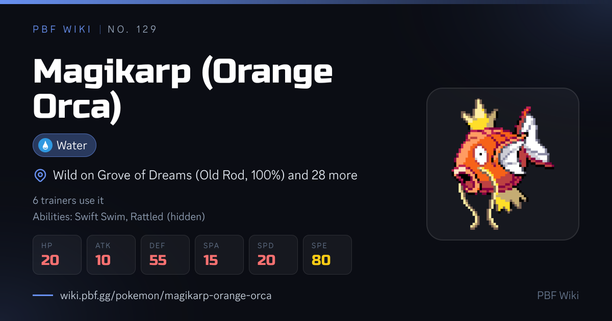 Magikarp (Orange Orca) | PBF Wiki
