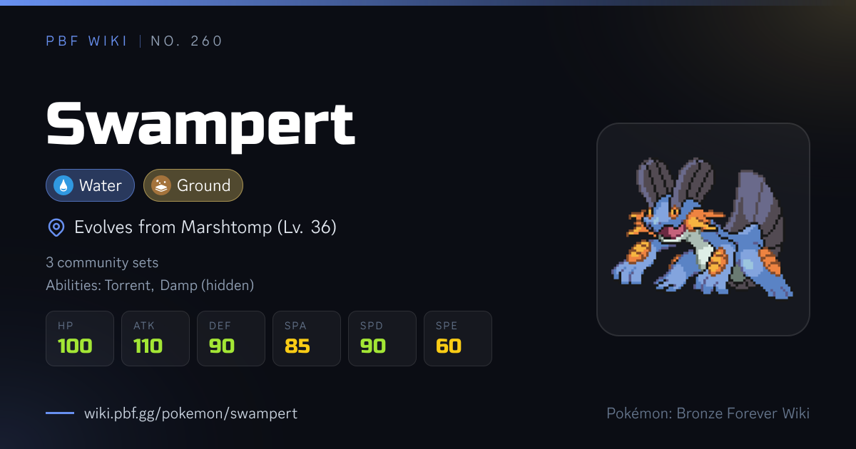 Swampert — Where to find it | PBF