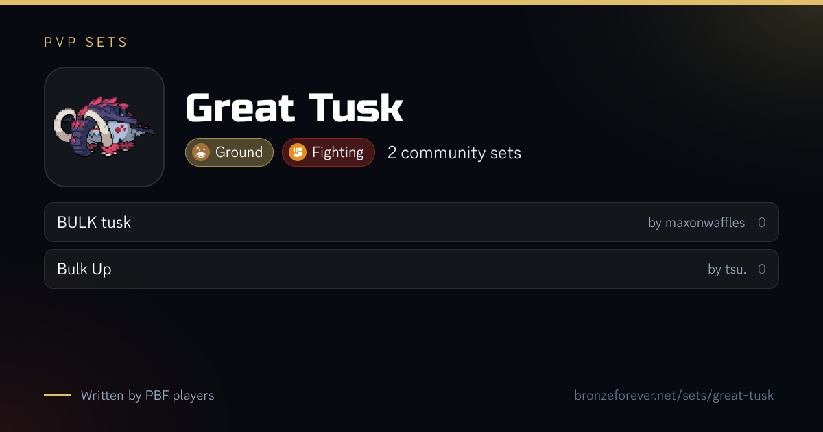 Great Tusk PvP sets